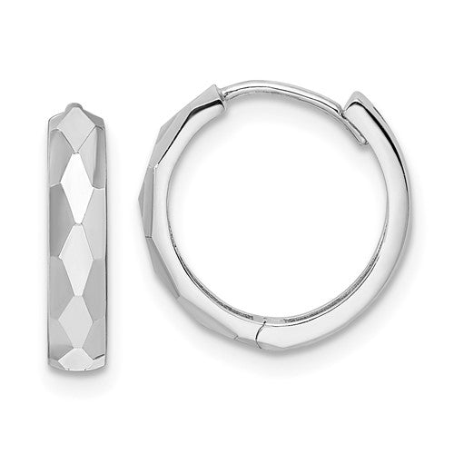 14k-white-gold-polished-faceted-3x15mm-hinged-hoop-earrings-SolomonJeweler-Wichita-KS-CustomJewelry