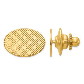 14k-mens-checkered-pattern-oval-tie-tac-SolomonJeweler-Wichita-KS-CustomJewelry