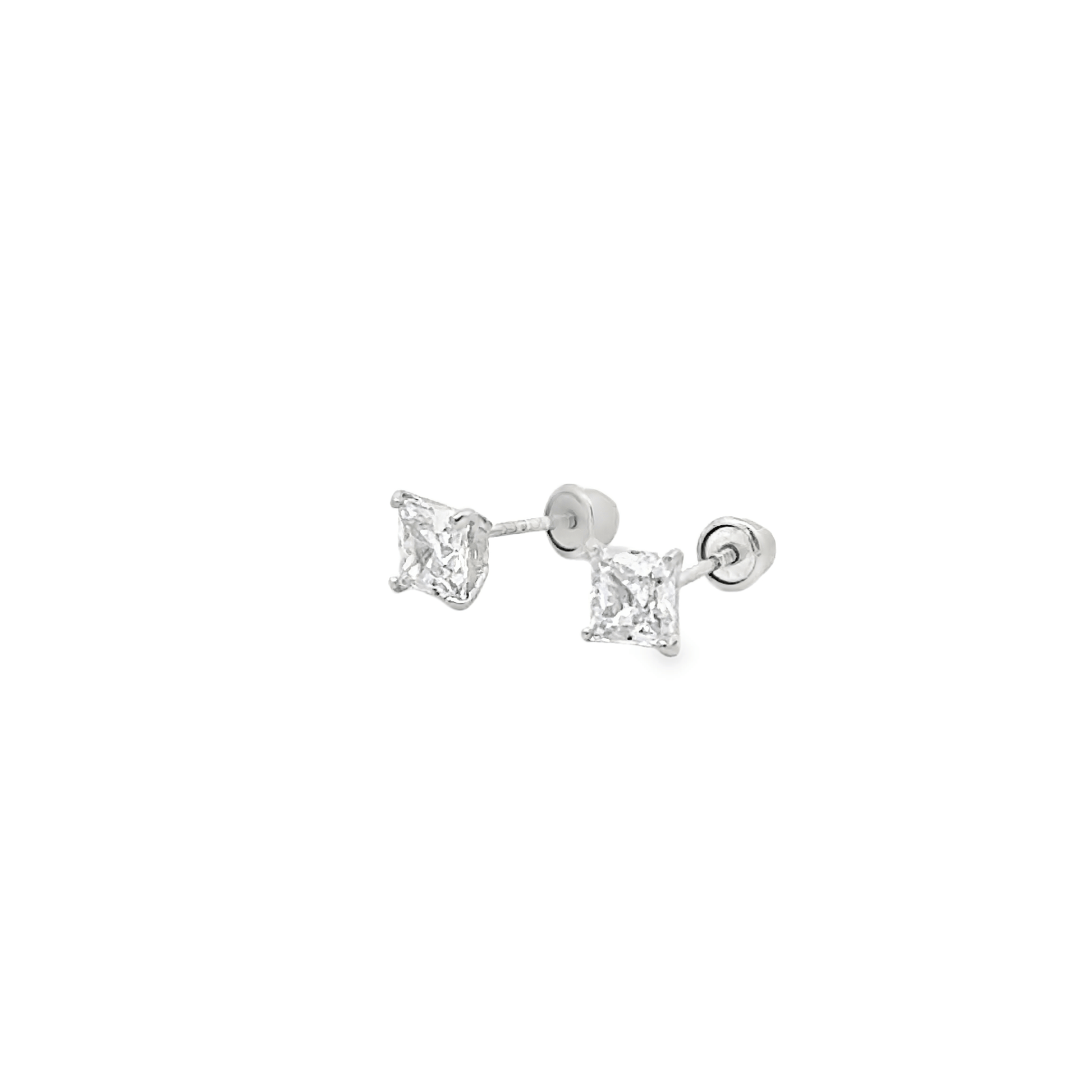 Princess Cut Stud Earrings in 14 Karat Gold - Solomon Jewelers