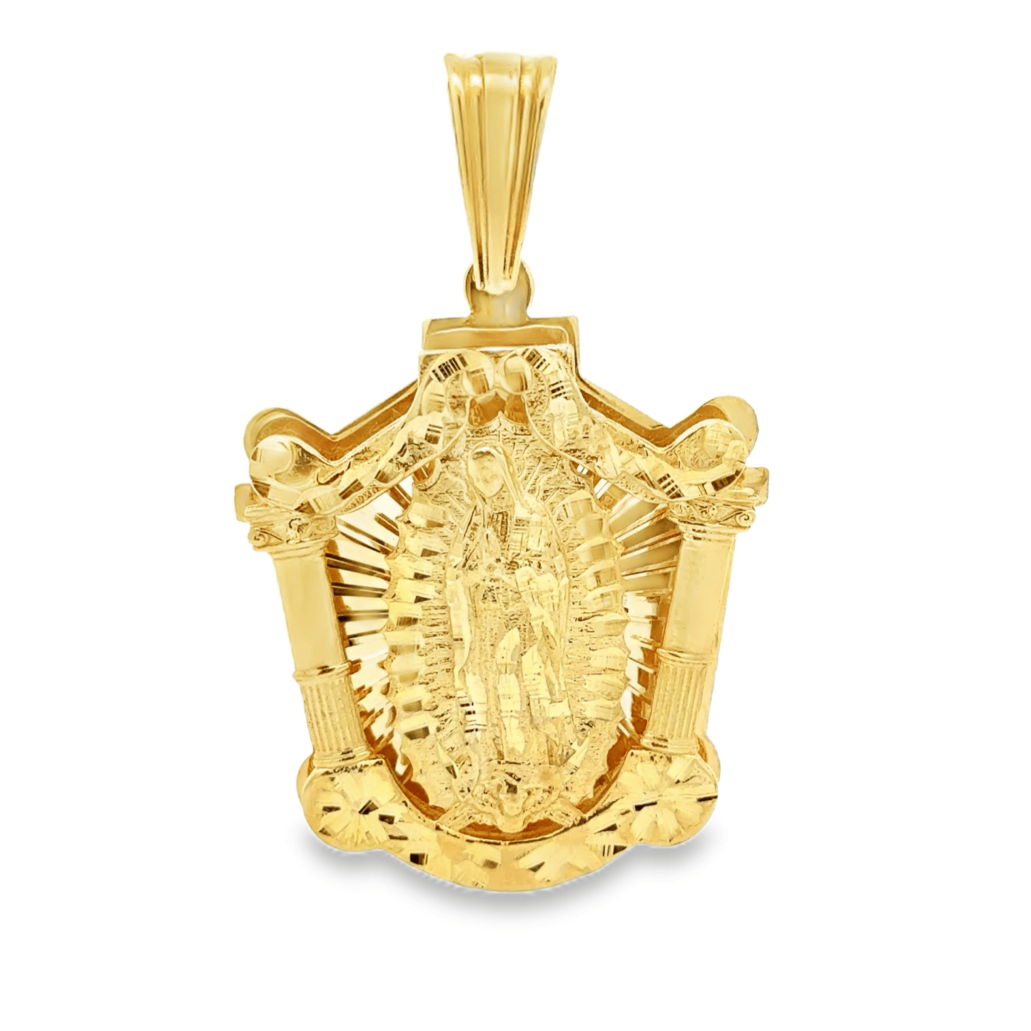 10Karat Yellow Gold Virgin Mary Pendant - Solomon Jewelers