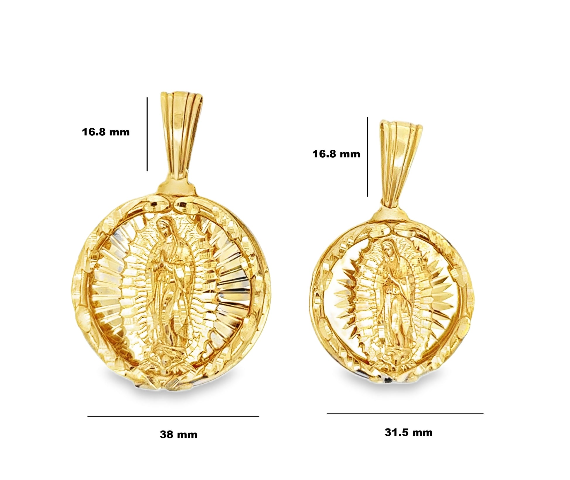 10Karat Yellow Gold Virgin Mary Pendant - Solomon Jewelers