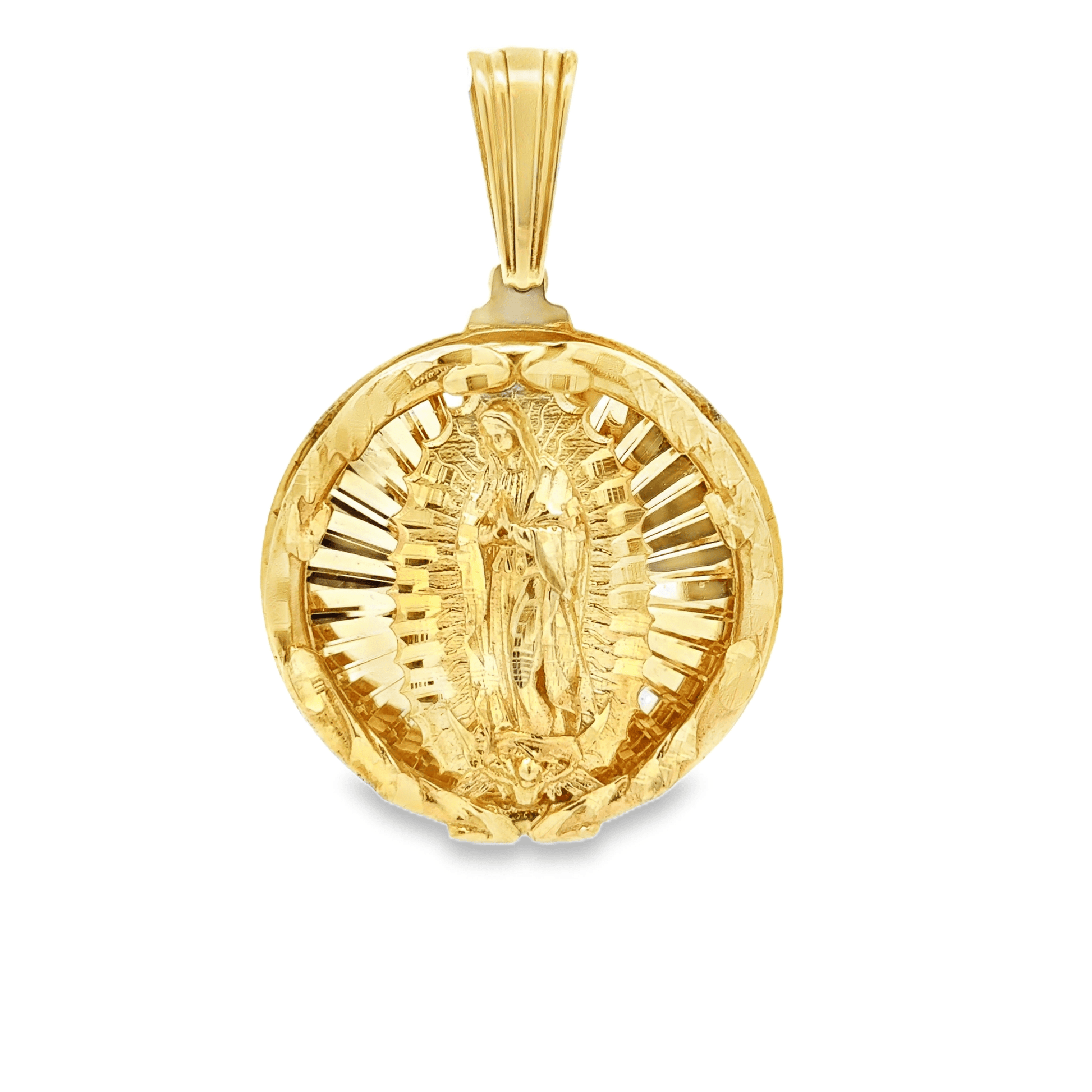 10Karat Yellow Gold Virgin Mary Pendant - Solomon Jewelers