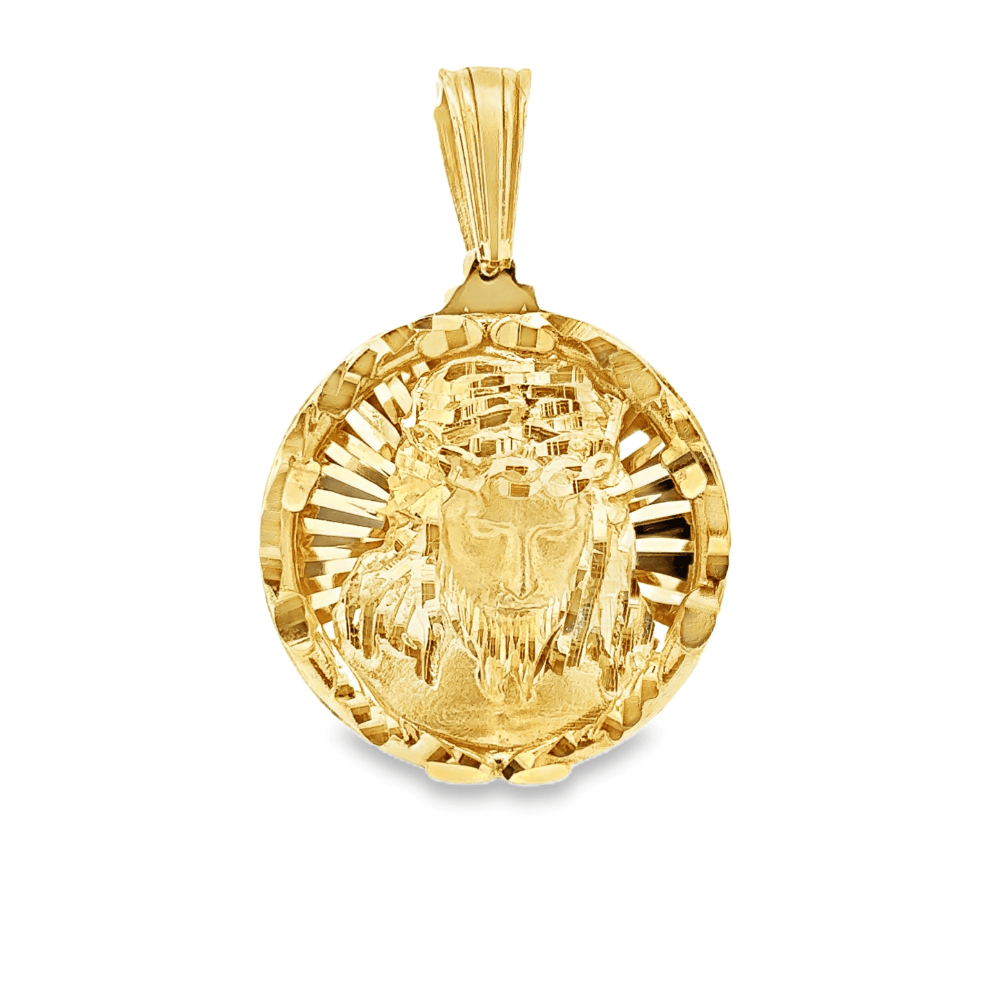 10Karat Yellow Gold Jesus Face Pendant - Solomon Jewelers
