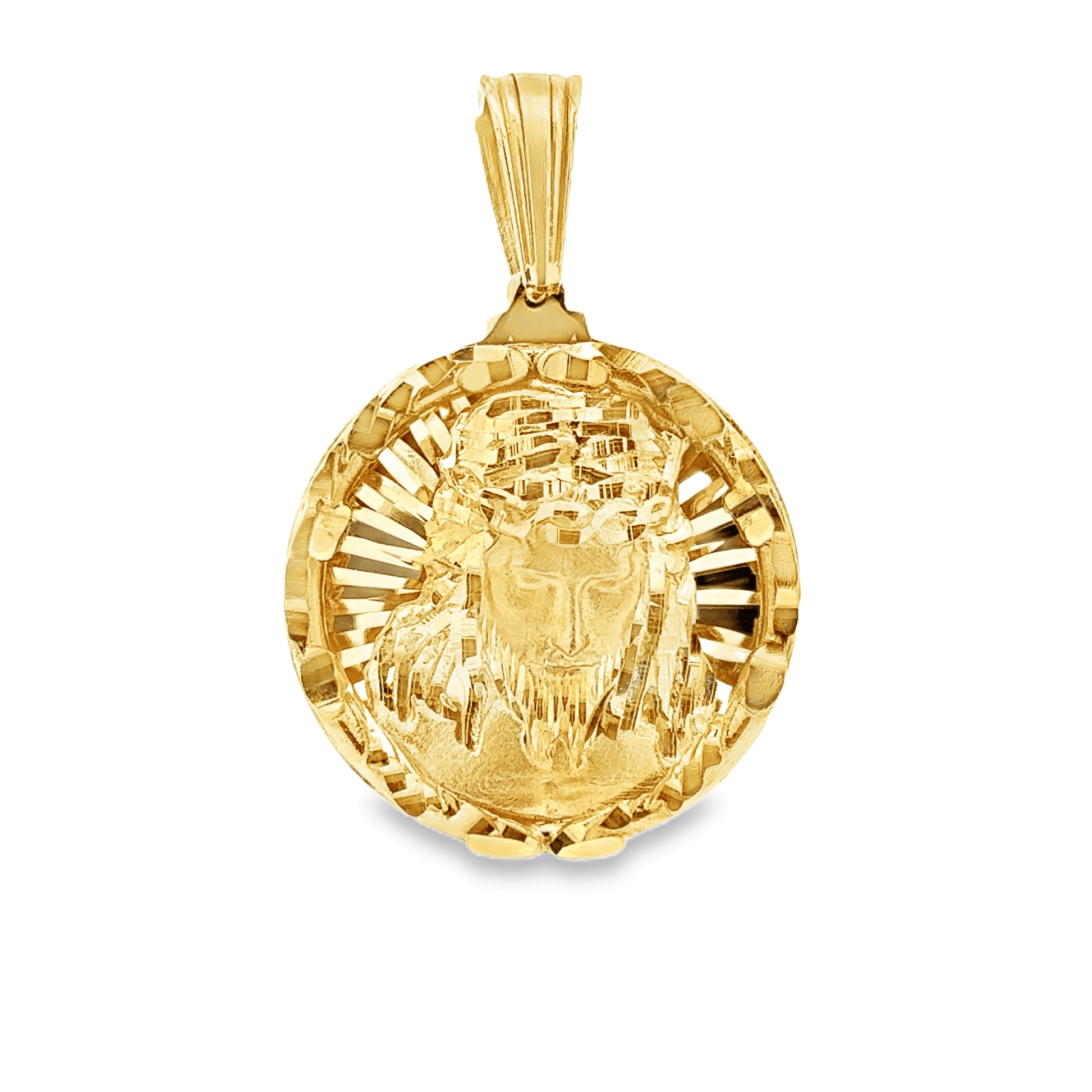 10Karat Yellow Gold Jesus Face Pendant - Solomon Jewelers