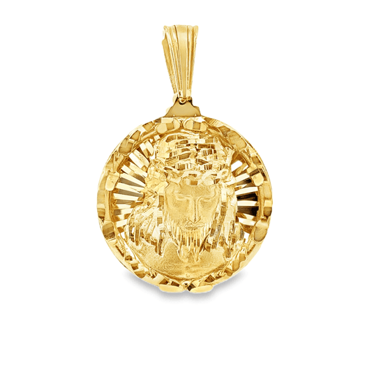10Karat Yellow Gold Jesus Face Pendant - Solomon Jewelers