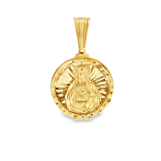 10Karat Yellow Gold Sacred Heart of Jesus Pendant - Solomon Jewelers