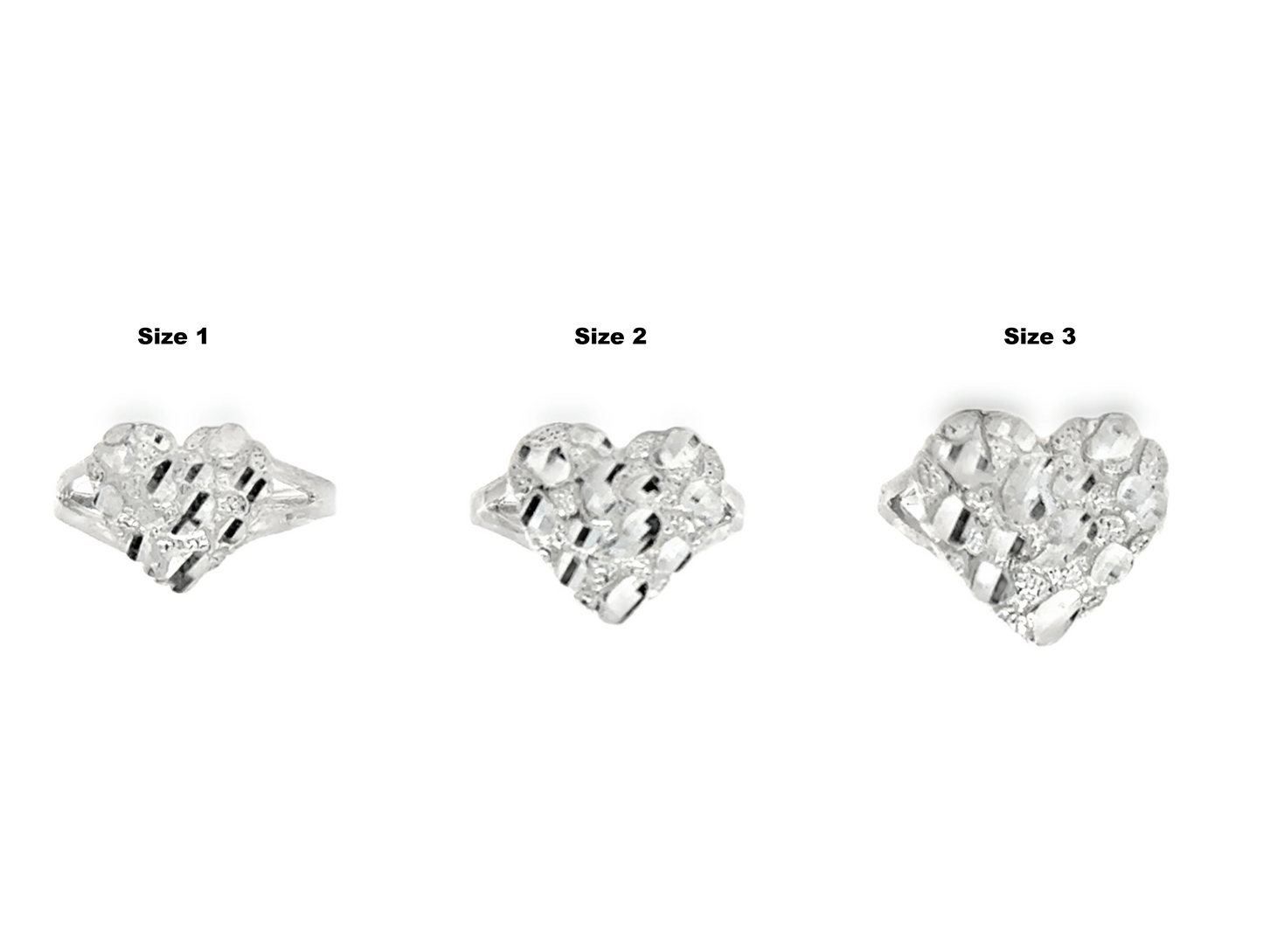 Nugget Heart Ring in Sterling Silver - Solomon Jewelers