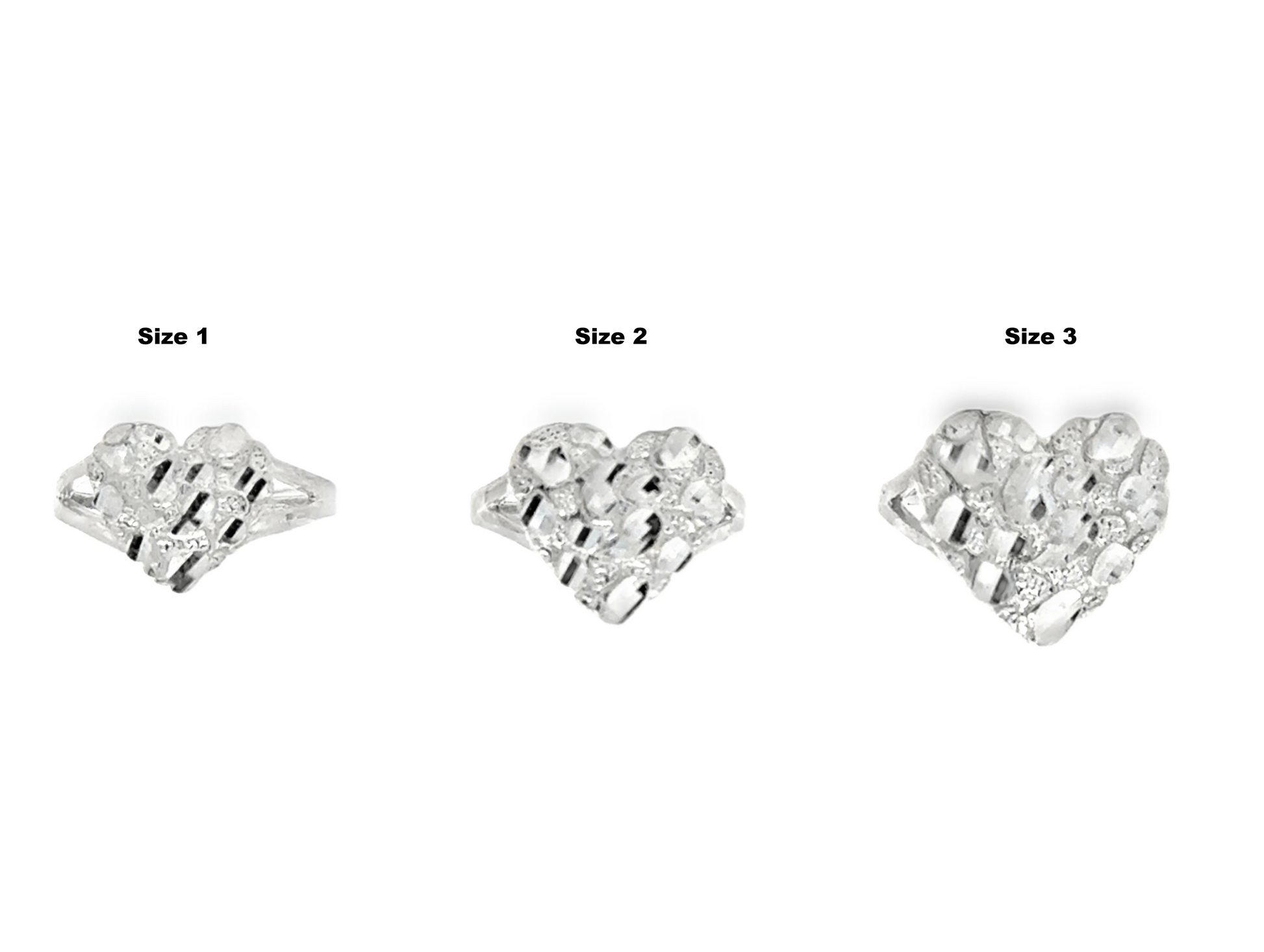 Nugget Heart Ring in Sterling Silver - Solomon Jewelers