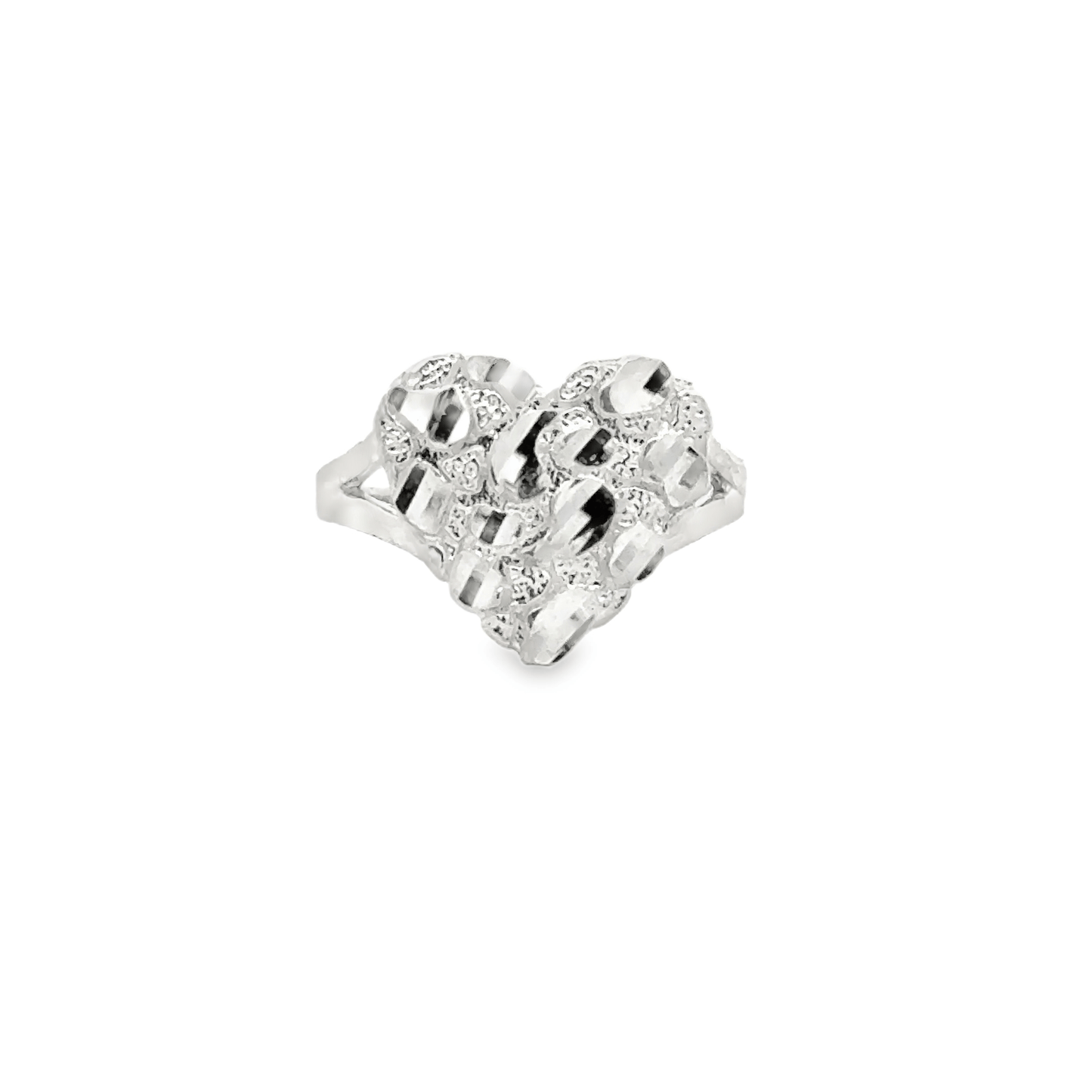 Nugget Heart Ring in Sterling Silver - Solomon Jewelers