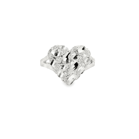 Nugget Heart Ring in Sterling Silver - Solomon Jewelers