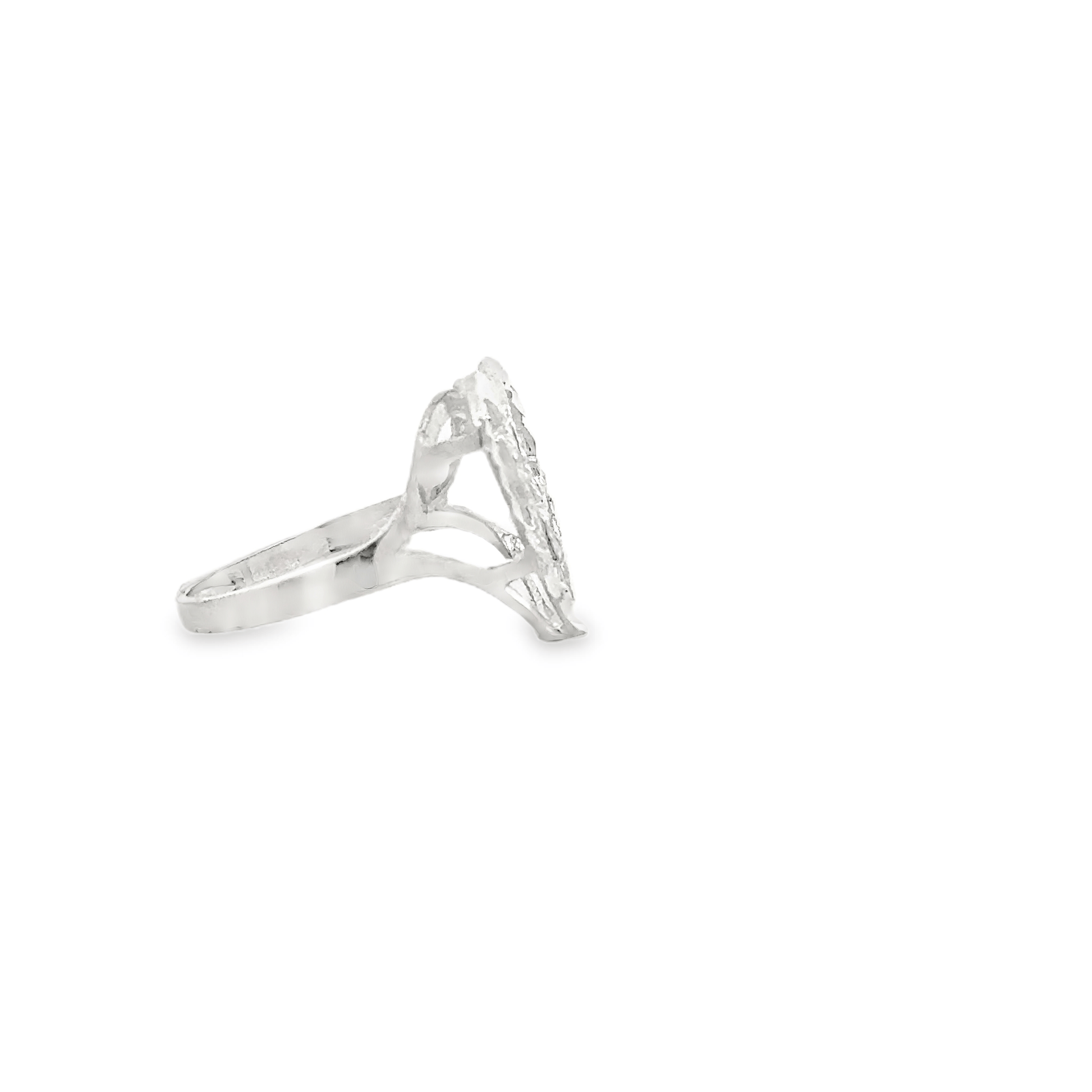Sterling Silver Diamond-Cut Heart Initial Ring - Solomon Jewelers
