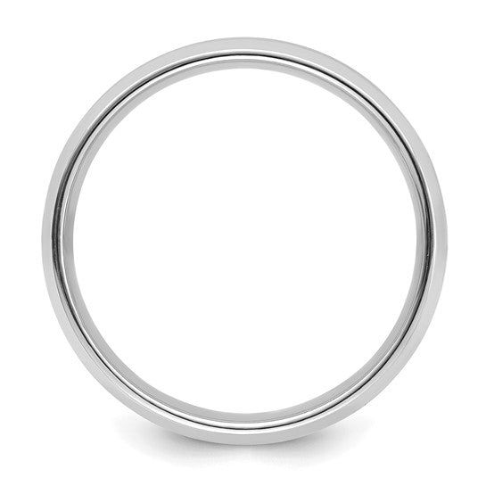 14 Karat White Gold Heavy Comfort Fit Brush Satin Beveled Edge Band - 6mm