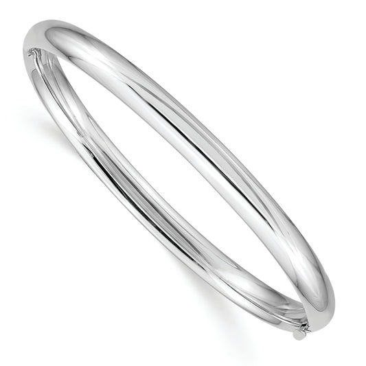 14k 3/16 White Gold Hinged Baby Bangle - Solomon Jewelers