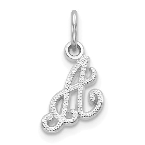 14kw-white-gold-casted-script-letter-a-initial-charm-SolomonJeweler-Wichita-KS-CustomJewelry