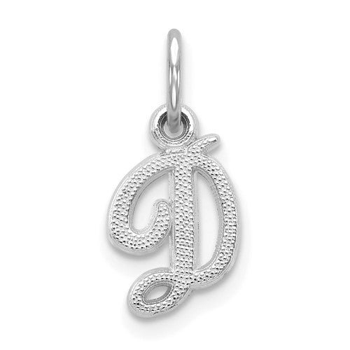 14kw-white-gold-casted-script-letter-d-initial-charm-SolomonJeweler-Wichita-KS-CustomJewelry