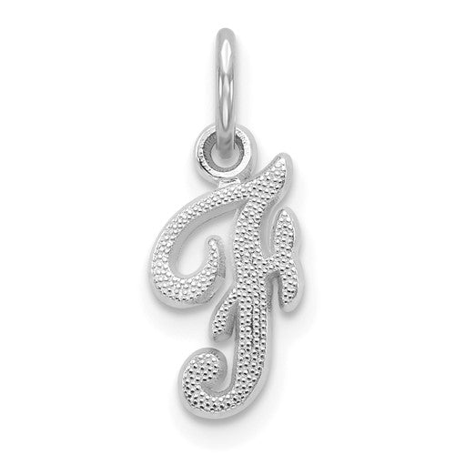 14kw-white-gold-casted-script-letter-f-initial-charm-SolomonJeweler-Wichita-KS-CustomJewelry