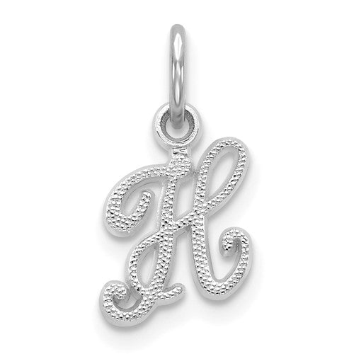 14kw-white-gold-casted-script-letter-h-initial-charm-SolomonJeweler-Wichita-KS-CustomJewelry