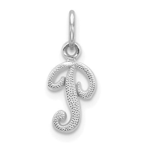 14kw-white-gold-casted-script-letter-p-initial-charm-SolomonJeweler-Wichita-KS-CustomJewelry