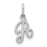 14kw-white-gold-casted-script-letter-r-initial-charm-SolomonJeweler-Wichita-KS-CustomJewelry