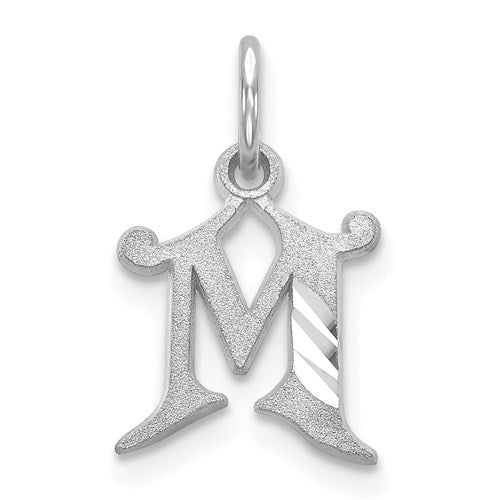 14kw-diamond-cut-letter-m-initial-charm-SolomonJeweler-Wichita-KS-CustomJewelry