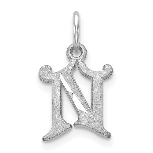 14kw-diamond-cut-letter-n-initial-charm-SolomonJeweler-Wichita-KS-CustomJewelry