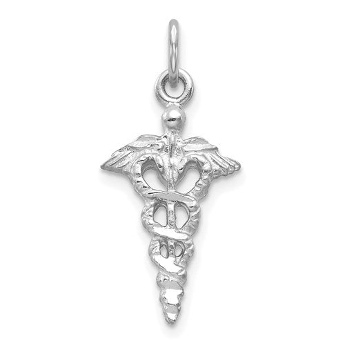 14k-white-gold-3-d-caduceus-charm-SolomonJeweler-Wichita-KS-CustomJewelry