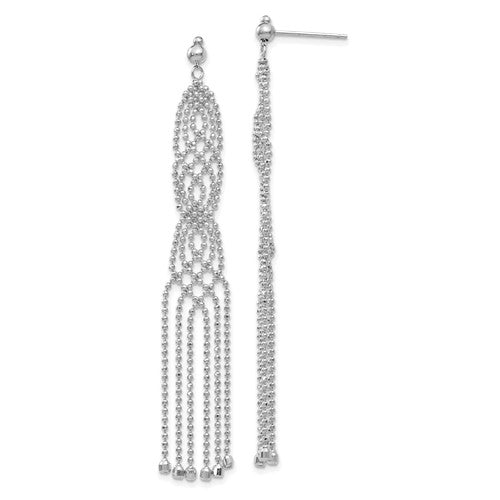14k-white-gold-bead-chain-earrings-SolomonJeweler-Wichita-KS-CustomJewelry