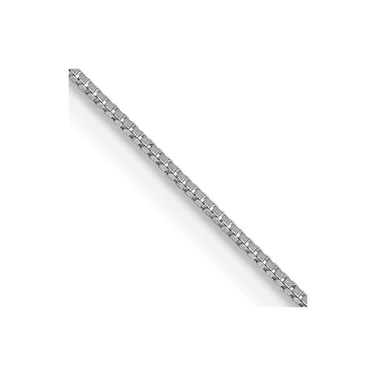 14k WG .5mm Box with Lobster Clasp Chain - Solomon Jewelers
