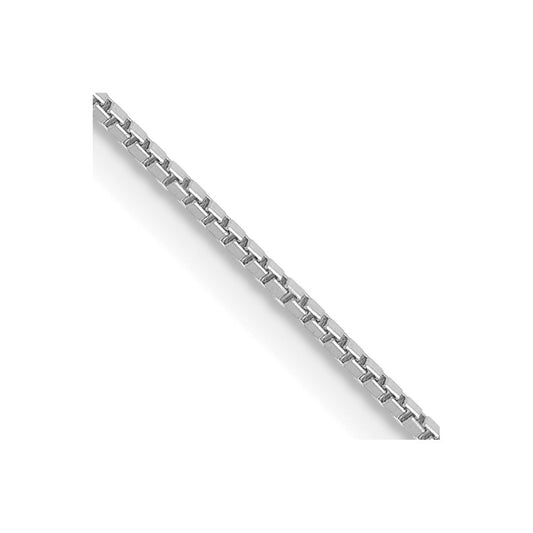 14k WG .9mm Box with Lobster Clasp Chain - Solomon Jewelers