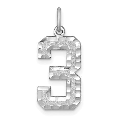 14kw-large-brushed-diamond-cut-number-3-charm-SolomonJeweler-Wichita-KS-CustomJewelry