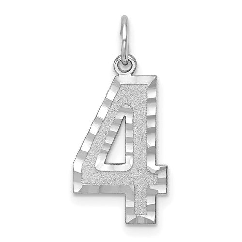 14kw-large-brushed-diamond-cut-number-4-charm-SolomonJeweler-Wichita-KS-CustomJewelry