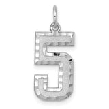 14kw-large-brushed-diamond-cut-number-5-charm-SolomonJeweler-Wichita-KS-CustomJewelry