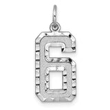 14k gold brushed diamond-cut number 6 charm pendant from Solomon Jewelers, featuring a large, elegant design.