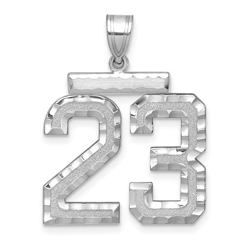 14kw-large-brushed-diamond-cut-number-23-charm-SolomonJeweler-Wichita-KS-CustomJewelry