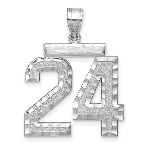 14kw-large-brushed-diamond-cut-number-24-charm-SolomonJeweler-Wichita-KS-CustomJewelry