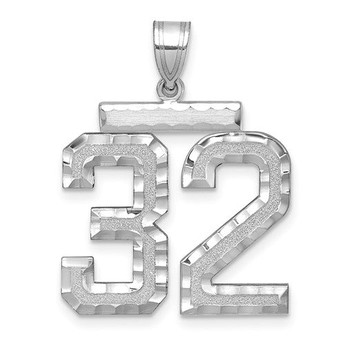 14kw-large-brushed-diamond-cut-number-32-charm-SolomonJeweler-Wichita-KS-CustomJewelry