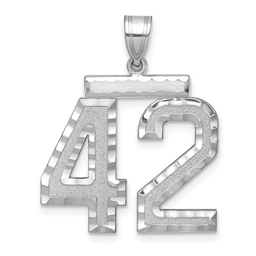 14kw-large-brushed-diamond-cut-number-42-charm-SolomonJeweler-Wichita-KS-CustomJewelry