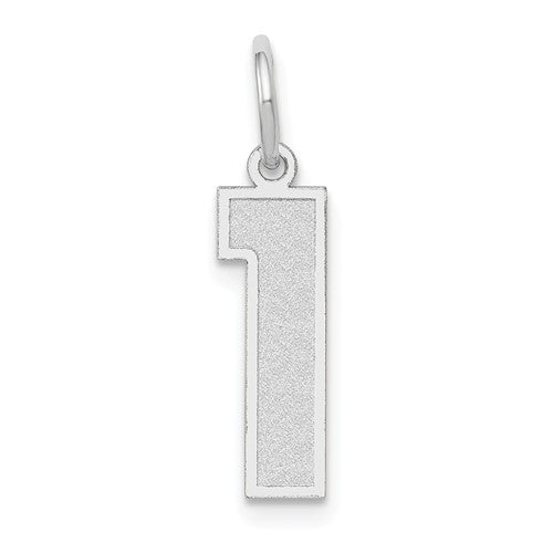 14kw-medium-satin-number-1-charm-SolomonJeweler-Wichita-KS-CustomJewelry
