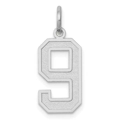 14kw-medium-satin-number-9-charm-SolomonJeweler-Wichita-KS-CustomJewelry