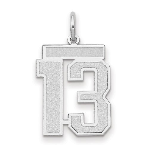 14kw-medium-satin-number-13-charm-SolomonJeweler-Wichita-KS-CustomJewelry