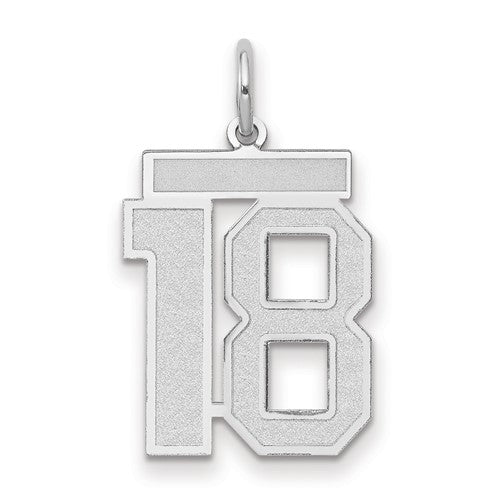 14kw-medium-satin-number-18-charm-SolomonJeweler-Wichita-KS-CustomJewelry