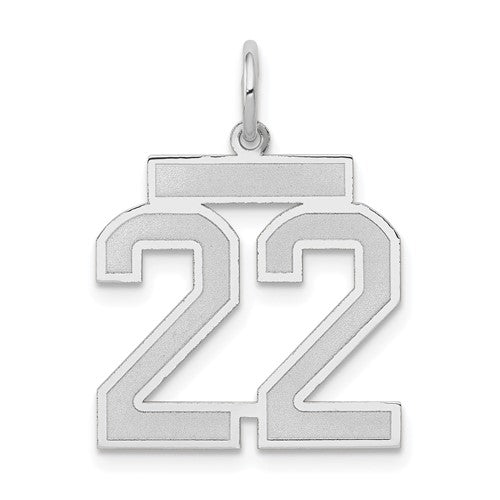 14kw-medium-satin-number-22-charm-SolomonJeweler-Wichita-KS-CustomJewelry