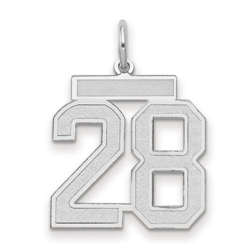 14kw-medium-satin-number-28-charm-SolomonJeweler-Wichita-KS-CustomJewelry