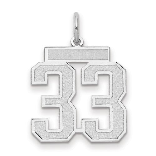 14kw-medium-satin-number-33-charm-SolomonJeweler-Wichita-KS-CustomJewelry