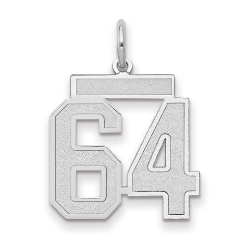 14kw-medium-satin-number-64-charm-SolomonJeweler-Wichita-KS-CustomJewelry