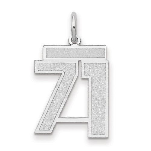 14kw-medium-satin-number-71-charm-SolomonJeweler-Wichita-KS-CustomJewelry