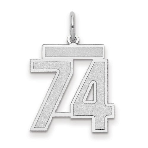 14kw-medium-satin-number-74-charm-SolomonJeweler-Wichita-KS-CustomJewelry