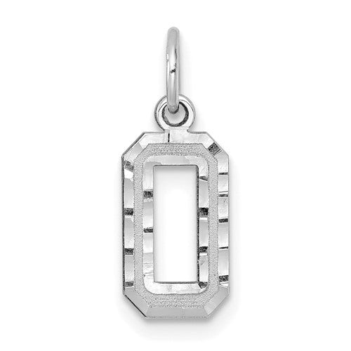 14kw-small-brushed-diamond-cut-number-0-charm-SolomonJeweler-Wichita-KS-CustomJewelry