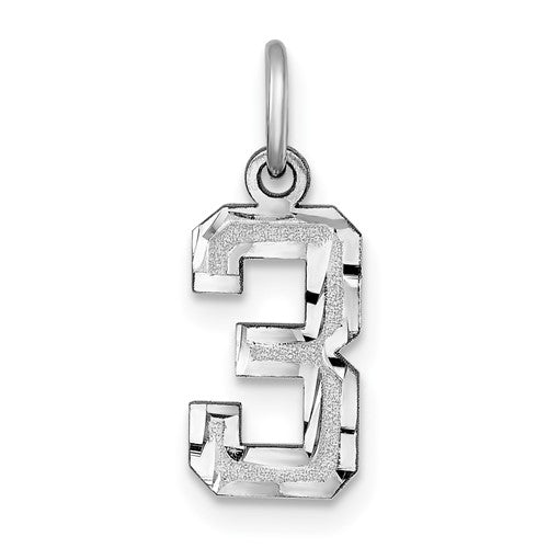 14kw-small-brushed-diamond-cut-number-3-charm-SolomonJeweler-Wichita-KS-CustomJewelry
