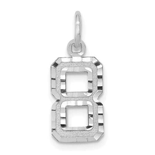 14kw-small-brushed-diamond-cut-number-8-charm-SolomonJeweler-Wichita-KS-CustomJewelry